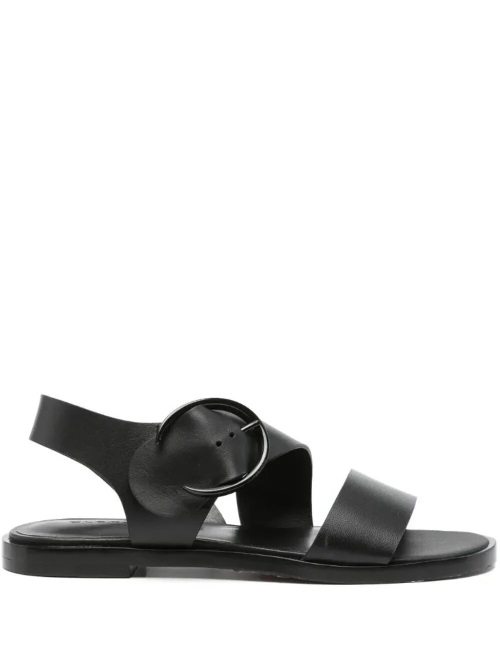 Robert Clergerie ILONA Black Leather Flat Sandals, Size EU 40.5/US 10, NEW